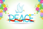Peace Card with Floral Design
